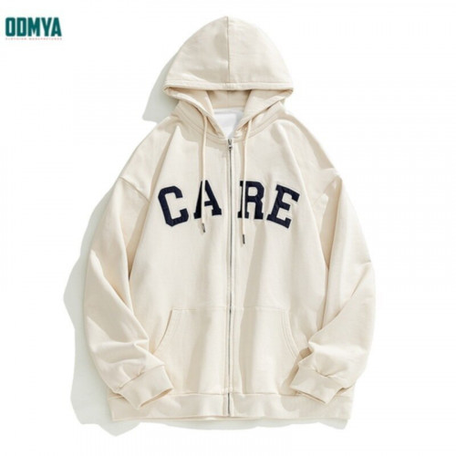 Vintage Letter Embroidered Zipper Coat