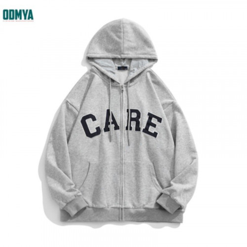 Vintage Letter Embroidered Zipper Coat
