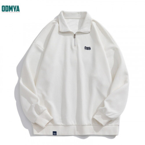 Zipper lapel Waffle fashionable loose fitting sweater