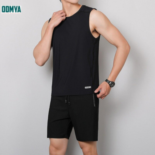 Summer Men's Ice Silk Tank Top And Short Sportsuit