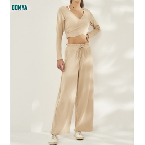 New V-neck Long Sleeve Pants Sports Set