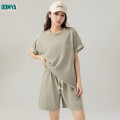 Round Neck Loose Fitting Short Sleeved Fashionable Sports Two-Piece Set Supplier