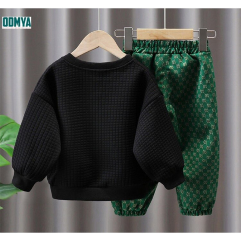 Children's Embroidered Teddy Bear Sweater Set Sports Suit Supplier