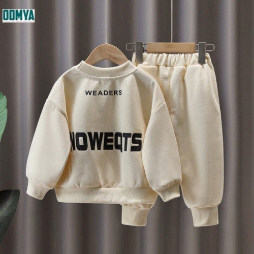 Off white children's casual sports sweater suit