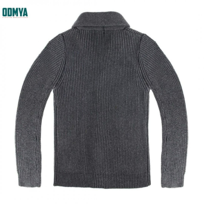 Loose Lapel Knitted Sweater Solid Casual Men′S Knitwear Supplier