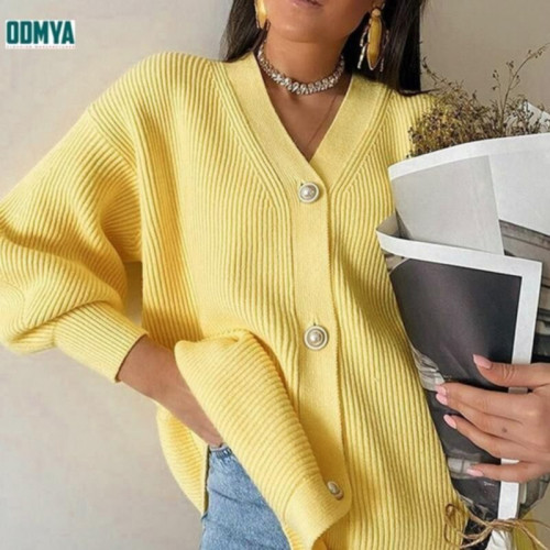 Autumn Thick Soft Knitwear Women Rich Color Cardigan