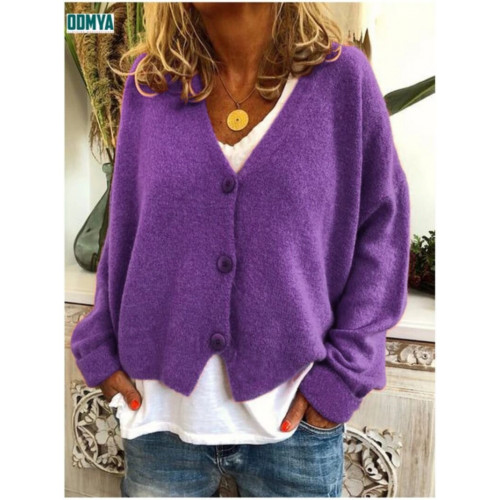Thicker Knitted Cardigan Rich Color Women Knitwear