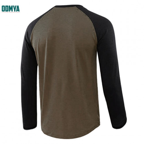 Men's long sleeve contrast raglan sleeves shirts