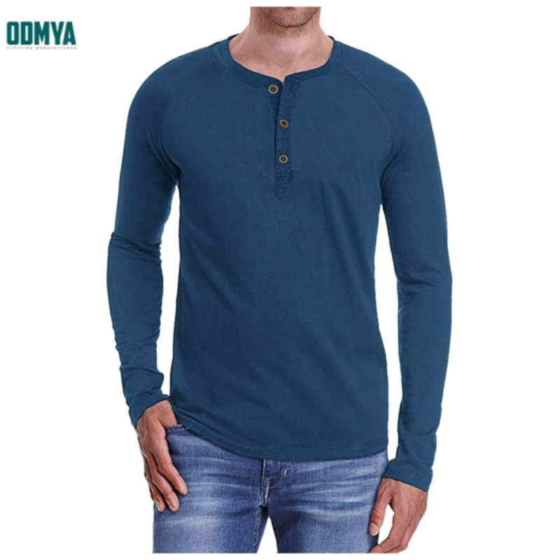 Long Sleeve Round Collar Pullover Oem Men's Leisure Shirts Supplier