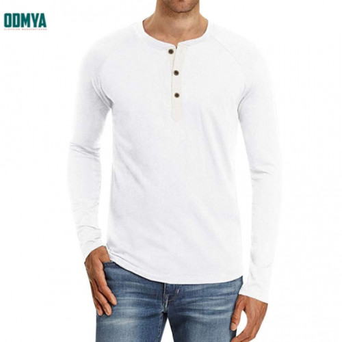 Long sleeve round collar pullover OEM men's leisure shirts