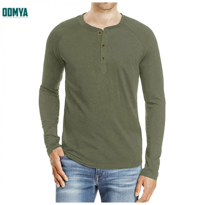 Long Sleeve Round Collar Pullover Oem Men's Leisure Shirts Supplier