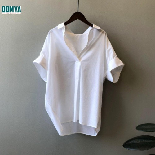 New loose lapel design short sleeve shirt