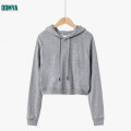 Spring New Short Women's Hooded Sweater Sports Tops Supplier