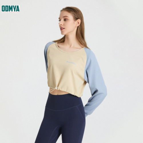 Crew neck long sleeve short sports top