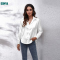 Solid Color Simulated Silk Smooth Long Sleeved Shirt Supplier