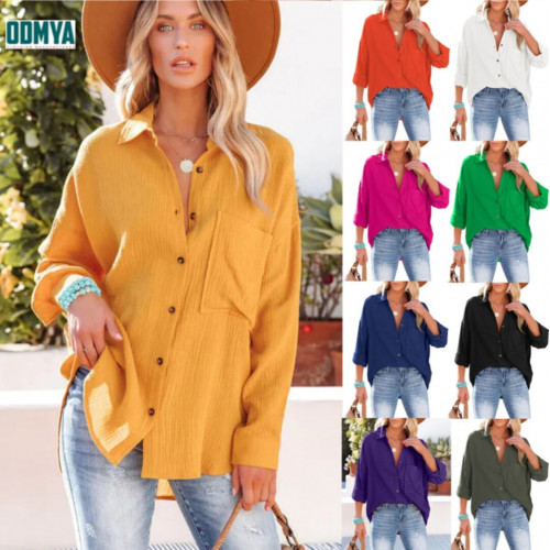 Lapel Long Sleeve Pocket Design Casual Shirt