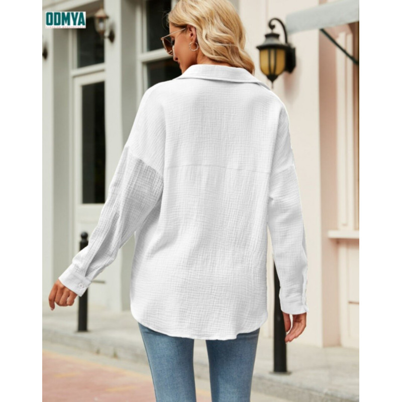 Lapel Long Sleeve Pocket Design Casual Shirt Supplier