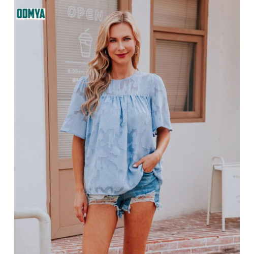 Flare sleeved lace cut out doll t-shirt top