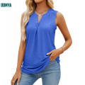 Sleeveless V-Neck Pleated Women's Tank Top Supplier