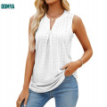 Sleeveless V-Neck Pleated Women's Tank Top Supplier