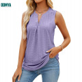 Sleeveless V-Neck Pleated Women's Tank Top Supplier