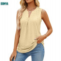 Sleeveless V-Neck Pleated Women's Tank Top Supplier