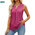 Sleeveless V-Neck Pleated Women's Tank Top Supplier