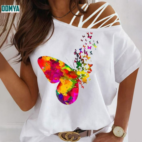 Summer Short Sleeve Printed Fashion Women T-Shirt