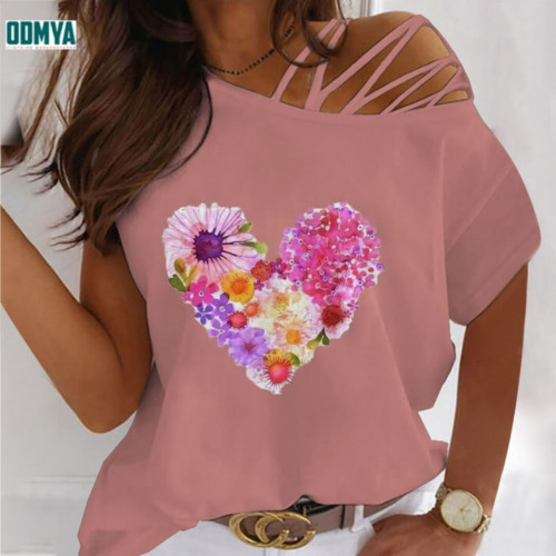 Summer Short Sleeve Printed Fashion Women T-Shirt