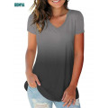 Women Oem T-Shirt With V-Neck Rich Color For Summer Supplier