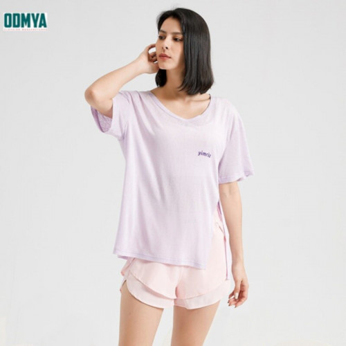 Summer loose large round neck color t-shirt