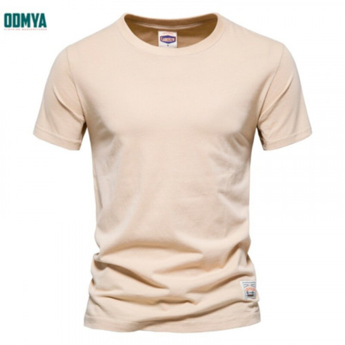 Plain cotton round neck casual short sleeve tops