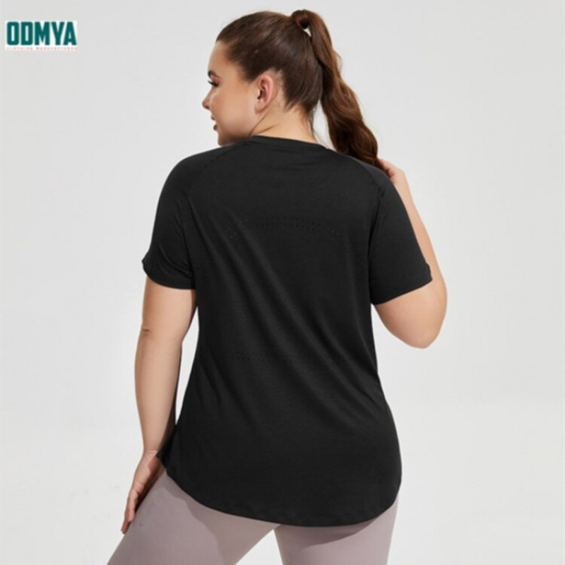 Large Long Round Neck Short Sleeve Women T-Shirt Supplier