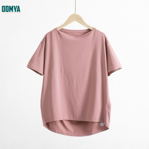 Loose round neck T-shirt women sports top