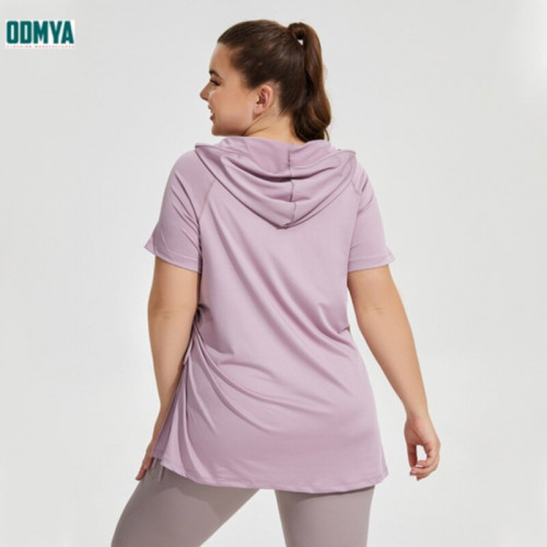 Hooded Split Crew Neck Sports Top