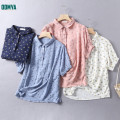 Artistic Floral Lapel Short Sleeved Pullover Shirt Supplier