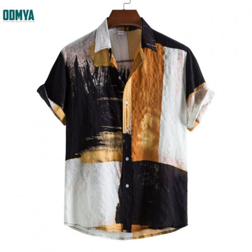 Summer printed short sleeved men's shirt