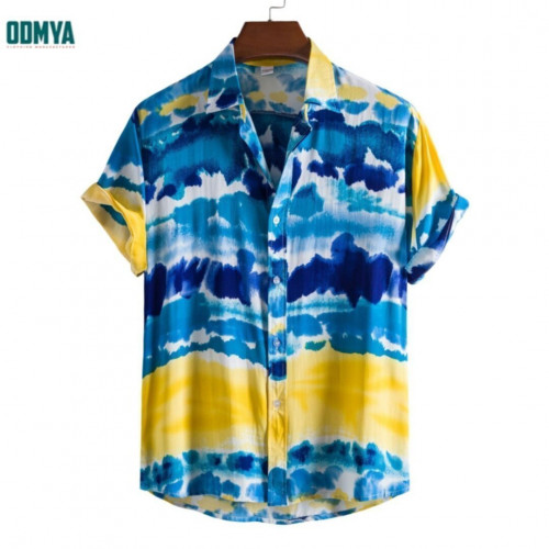Summer printed short sleeved men's shirt