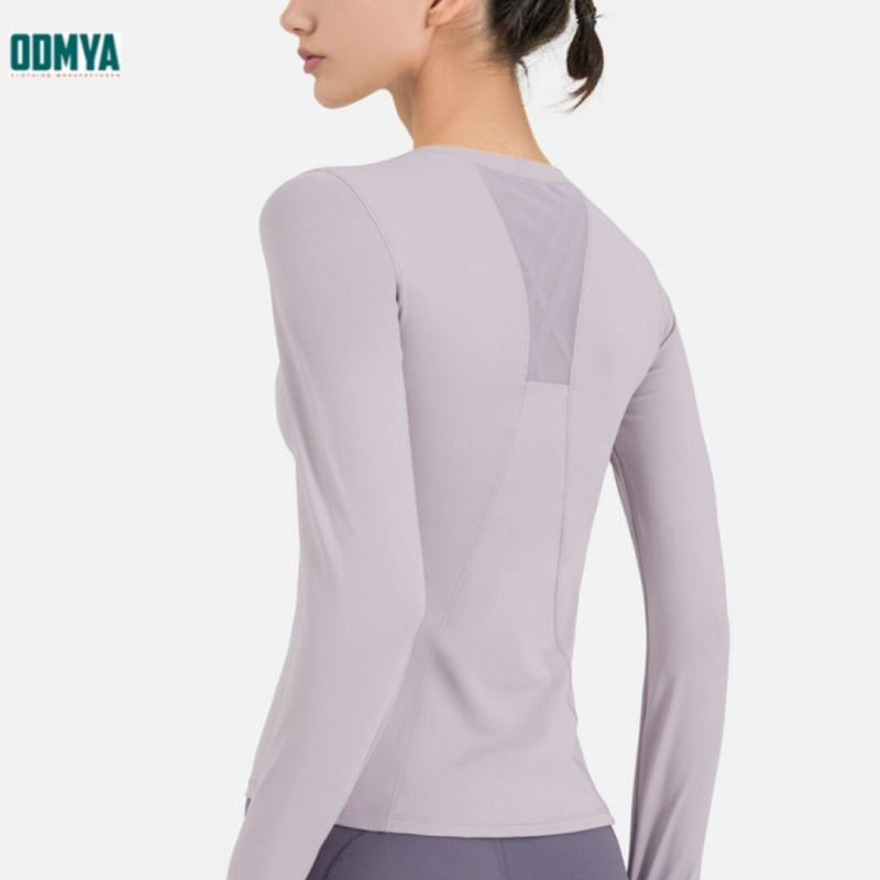 Long Sleeve Round Neck Women Yoga Sports Shirt Supplier