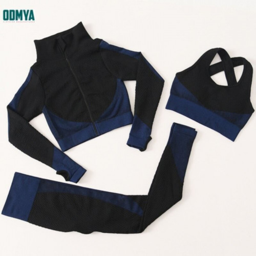 Zipper Fitness Women Yoga Pullover Clothes Suit