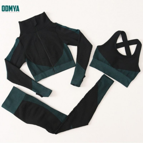 Zipper Fitness Women Yoga Pullover Clothes Suit