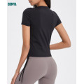 Women Side Tie Outer Wear Sports Yoga T-Shirt Clothes Supplier