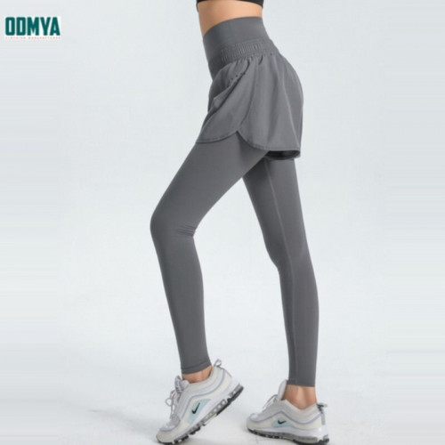Spring and autumn high waist fake two yoga pants