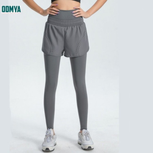Spring and autumn high waist fake two yoga pants