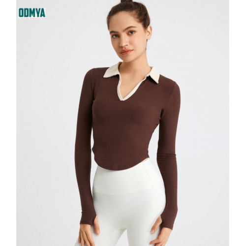 V-neck lapel tight elastic yoga suit
