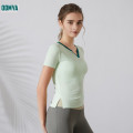 Side Drawstring Yoga Suit V-Neck Sports Top Supplier