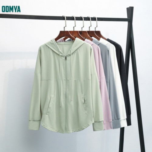 New women's hooded fitness zipper cardigan yoga tops