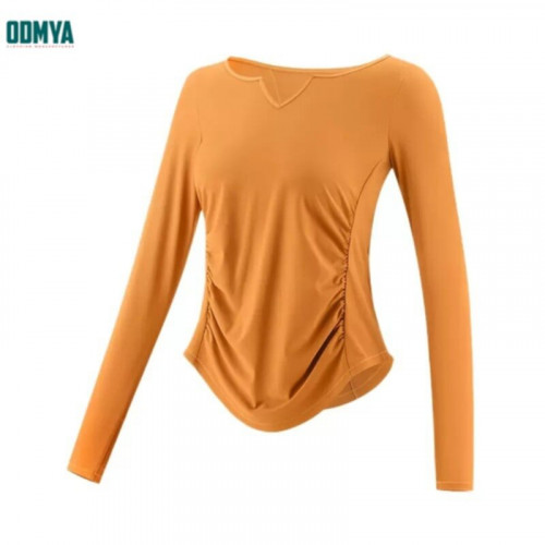 Large round neck quick drying fitness exercise long sleeved top