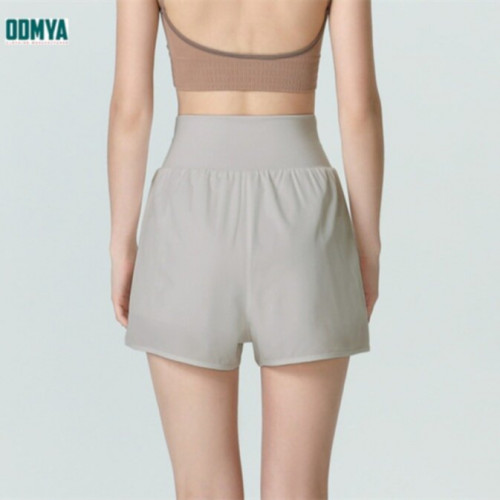 High waisted fake two-piece yoga shorts