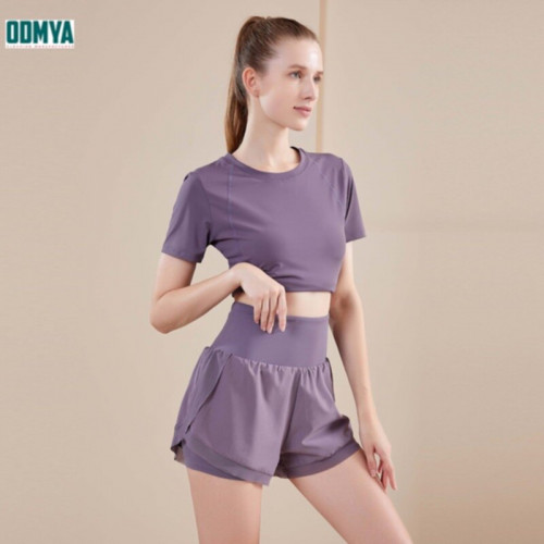 Multi functional short sleeved shorts yoga sport suit